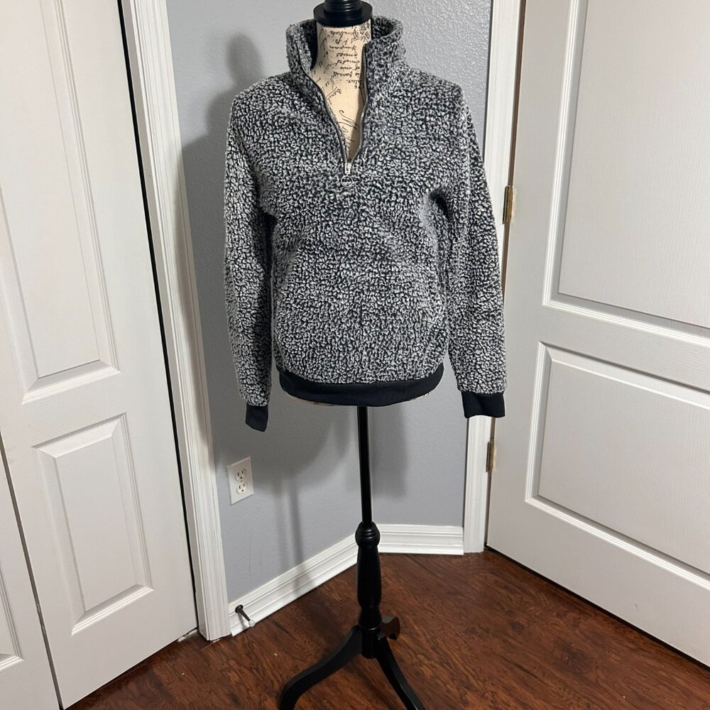 Destined quarter zip wooly sweatshirt with pocket